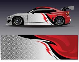 Car wrap design vector. Graphic abstract stripe racing background kit designs for wrap vehicle  race car  rally  adventure and livery vector