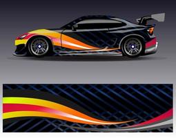 Car wrap design vector. Graphic abstract stripe racing background kit designs for wrap vehicle  race car  rally  adventure and livery vector