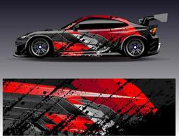 Car wrap design vector. Graphic abstract stripe racing background kit designs for wrap vehicle  race car  rally  adventure and livery vector