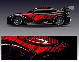 Car wrap design vector. Graphic abstract stripe racing background kit designs for wrap vehicle  race car  rally  adventure and livery vector