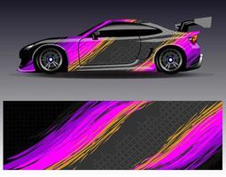 Car wrap design vector. Graphic abstract stripe racing background kit designs for wrap vehicle  race car  rally  adventure and livery vector