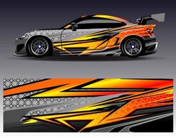 Car wrap design vector. Graphic abstract stripe racing background kit designs for wrap vehicle  race car  rally  adventure and livery vector