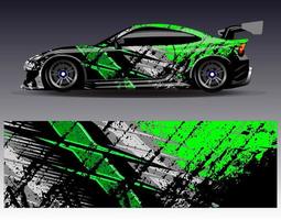 Car wrap design vector. Graphic abstract stripe racing background kit designs for wrap vehicle  race car  rally  adventure and livery vector