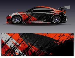 Car wrap design vector. Graphic abstract stripe racing background kit designs for wrap vehicle  race car  rally  adventure and livery vector