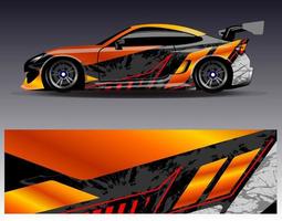 Car wrap design vector. Graphic abstract stripe racing background kit designs for wrap vehicle  race car  rally  adventure and livery vector