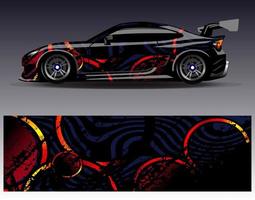 Car wrap design vector. Graphic abstract stripe racing background kit designs for wrap vehicle  race car  rally  adventure and livery vector