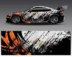 Car wrap design vector. Graphic abstract stripe racing background kit designs for wrap vehicle  race car  rally  adventure and livery vector