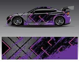 Car wrap design vector. Graphic abstract stripe racing background kit designs for wrap vehicle  race car  rally  adventure and livery vector