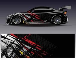 Car wrap design vector. Graphic abstract stripe racing background kit designs for wrap vehicle  race car  rally  adventure and livery vector