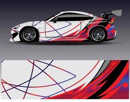 vector de diseño de envoltura de coche. Diseños de kits de fondo de carreras de franjas abstractas gráficas para envolver vehículos carrera de autos rally aventura y librea