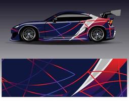 Car wrap design vector. Graphic abstract stripe racing background kit designs for wrap vehicle  race car  rally  adventure and livery vector