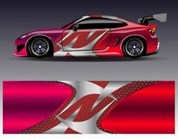 Car wrap design vector. Graphic abstract stripe racing background kit designs for wrap vehicle  race car  rally  adventure and livery vector