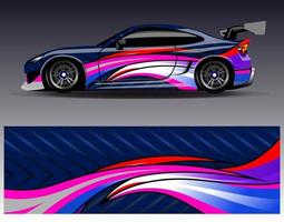 Car wrap design vector. Graphic abstract stripe racing background kit designs for wrap vehicle  race car  rally  adventure and livery vector