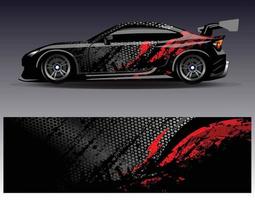 Car wrap design vector. Graphic abstract stripe racing background kit designs for wrap vehicle  race car  rally  adventure and livery vector