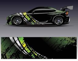 Car wrap design vector. Graphic abstract stripe racing background kit designs for wrap vehicle  race car  rally  adventure and livery vector