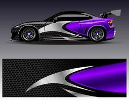 Car wrap design vector. Graphic abstract stripe racing background kit designs for wrap vehicle  race car  rally  adventure and livery vector