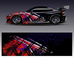 Car wrap design vector. Graphic abstract stripe racing background kit designs for wrap vehicle  race car  rally  adventure and livery vector