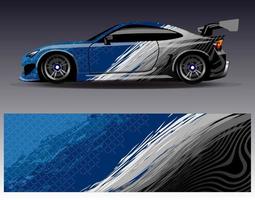 Car wrap design vector. Graphic abstract stripe racing background kit designs for wrap vehicle  race car  rally  adventure and livery vector