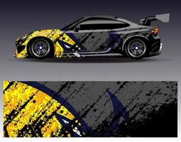 Car wrap design vector. Graphic abstract stripe racing background kit designs for wrap vehicle  race car  rally  adventure and livery vector