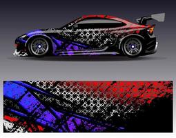 Car wrap design vector. Graphic abstract stripe racing background kit designs for wrap vehicle  race car  rally  adventure and livery vector