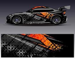 Car wrap design vector. Graphic abstract stripe racing background kit designs for wrap vehicle  race car  rally  adventure and livery vector