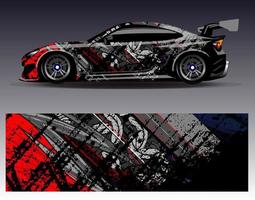 Car wrap design vector. Graphic abstract stripe racing background kit designs for wrap vehicle  race car  rally  adventure and livery vector