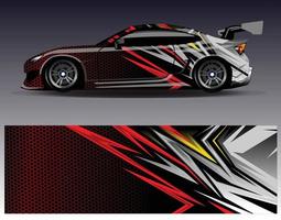 Car wrap design vector. Graphic abstract stripe racing background kit designs for wrap vehicle  race car  rally  adventure and livery vector