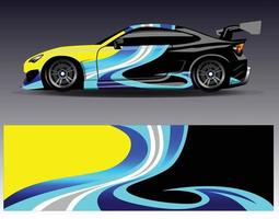 Car wrap design vector. Graphic abstract stripe racing background kit designs for wrap vehicle  race car  rally  adventure and livery vector