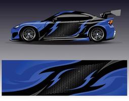 Car wrap design vector. Graphic abstract stripe racing background kit designs for wrap vehicle  race car  rally  adventure and livery vector