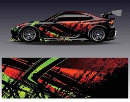 Car wrap design vector. Graphic abstract stripe racing background kit designs for wrap vehicle  race car  rally  adventure and livery vector