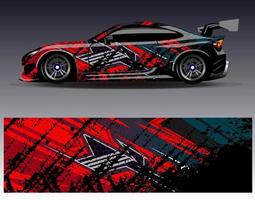 Car wrap design vector. Graphic abstract stripe racing background kit designs for wrap vehicle  race car  rally  adventure and livery vector