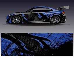 Car wrap design vector. Graphic abstract stripe racing background kit designs for wrap vehicle  race car  rally  adventure and livery vector