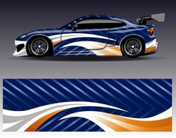 Car wrap design vector. Graphic abstract stripe racing background kit designs for wrap vehicle  race car  rally  adventure and livery vector