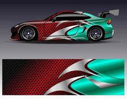 Car wrap design vector. Graphic abstract stripe racing background kit designs for wrap vehicle  race car  rally  adventure and livery vector