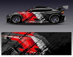 Car wrap design vector. Graphic abstract stripe racing background kit designs for wrap vehicle  race car  rally  adventure and livery vector