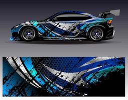 Car wrap design vector. Graphic abstract stripe racing background kit designs for wrap vehicle  race car  rally  adventure and livery vector