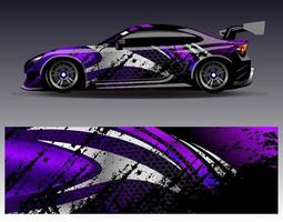 Car wrap design vector. Graphic abstract stripe racing background kit designs for wrap vehicle  race car  rally  adventure and livery vector