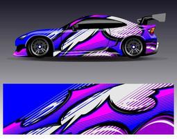 Car wrap design vector. Graphic abstract stripe racing background kit designs for wrap vehicle  race car  rally  adventure and livery vector