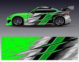 Car wrap design vector. Graphic abstract stripe racing background kit designs for wrap vehicle  race car  rally  adventure and livery vector