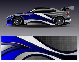 Car wrap design vector. Graphic abstract stripe racing background kit designs for wrap vehicle  race car  rally  adventure and livery vector