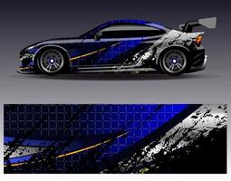 Car wrap design vector. Graphic abstract stripe racing background kit designs for wrap vehicle  race car  rally  adventure and livery vector