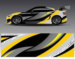 Car wrap design vector. Graphic abstract stripe racing background kit designs for wrap vehicle  race car  rally  adventure and livery vector