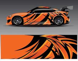 Car wrap design vector. Graphic abstract stripe racing background kit designs for wrap vehicle  race car  rally  adventure and livery vector