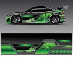 Car wrap design vector. Graphic abstract stripe racing background kit designs for wrap vehicle  race car  rally  adventure and livery vector