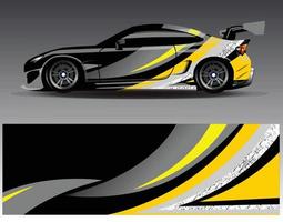 Car wrap design vector. Graphic abstract stripe racing background kit designs for wrap vehicle  race car  rally  adventure and livery vector