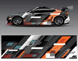 Car wrap design vector. Graphic abstract stripe racing background kit designs for wrap vehicle  race car  rally  adventure and livery vector