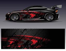 Car wrap design vector. Graphic abstract stripe racing background kit designs for wrap vehicle  race car  rally  adventure and livery vector