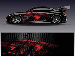 Car wrap design vector. Graphic abstract stripe racing background kit designs for wrap vehicle  race car  rally  adventure and livery vector