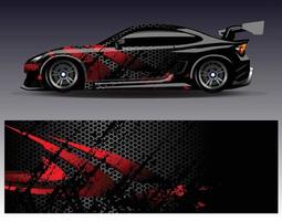 Car wrap design vector. Graphic abstract stripe racing background kit designs for wrap vehicle  race car  rally  adventure and livery vector