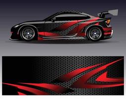 Car wrap design vector. Graphic abstract stripe racing background kit designs for wrap vehicle  race car  rally  adventure and livery vector